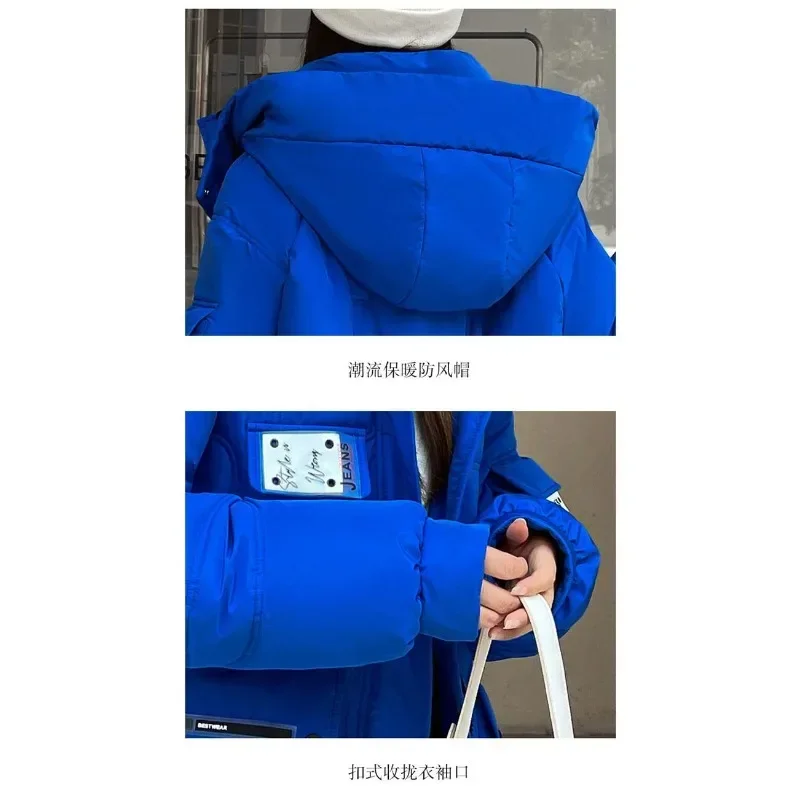 Cotton Down Coat for Women Warm Jacket Medium Style Parkas Large Size Loose Outwear Hooded Padded Overcoat Winter New 20