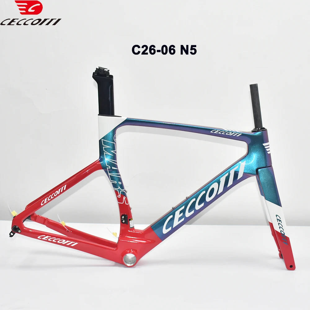 CECCOTTI RF26 Aero Carbon Frame Full Hidden Wiring Disc Brake Bike Frame Newest Color Design Road Bike Frame warranty 2 years