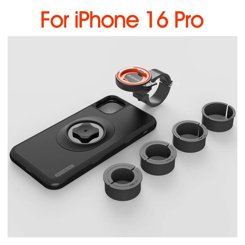 Fiets-/motorfiets telefoonhouder met schokbestendige hoes voor iPhone 17/16/15/14/13/12/11 Pro Max, mountainbike motorfiets stuurhouder - afbeelding 1