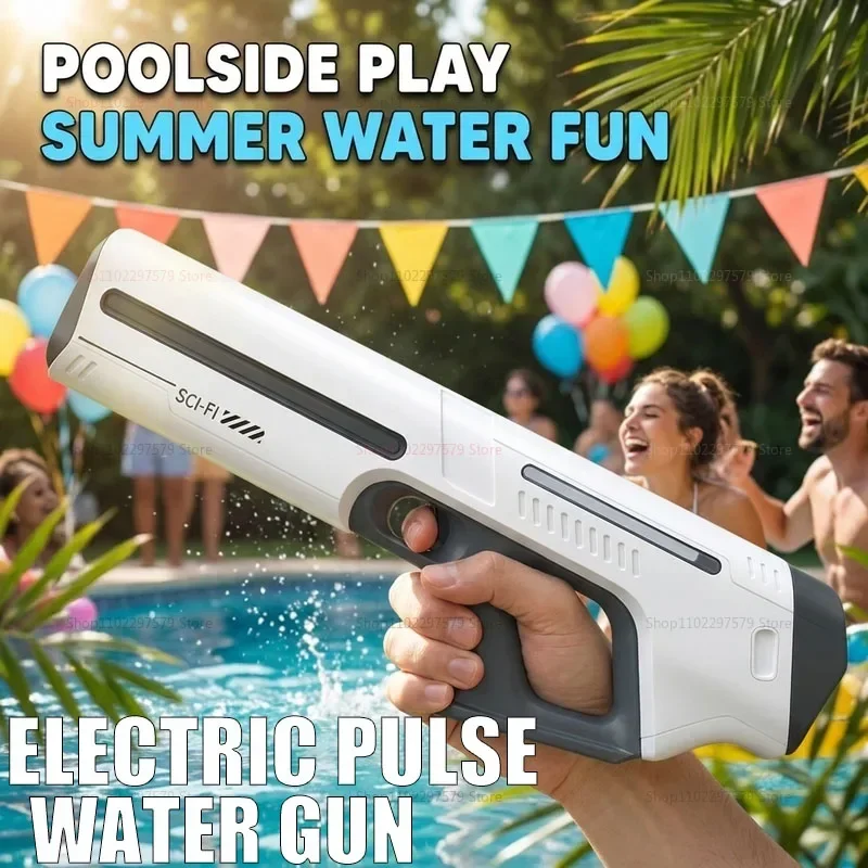 Car Electric Water Gun Adults Powerful Automatic Water Blaster Outdoor Beach Summer Toys Kids Gift Children Teens Toddler Play