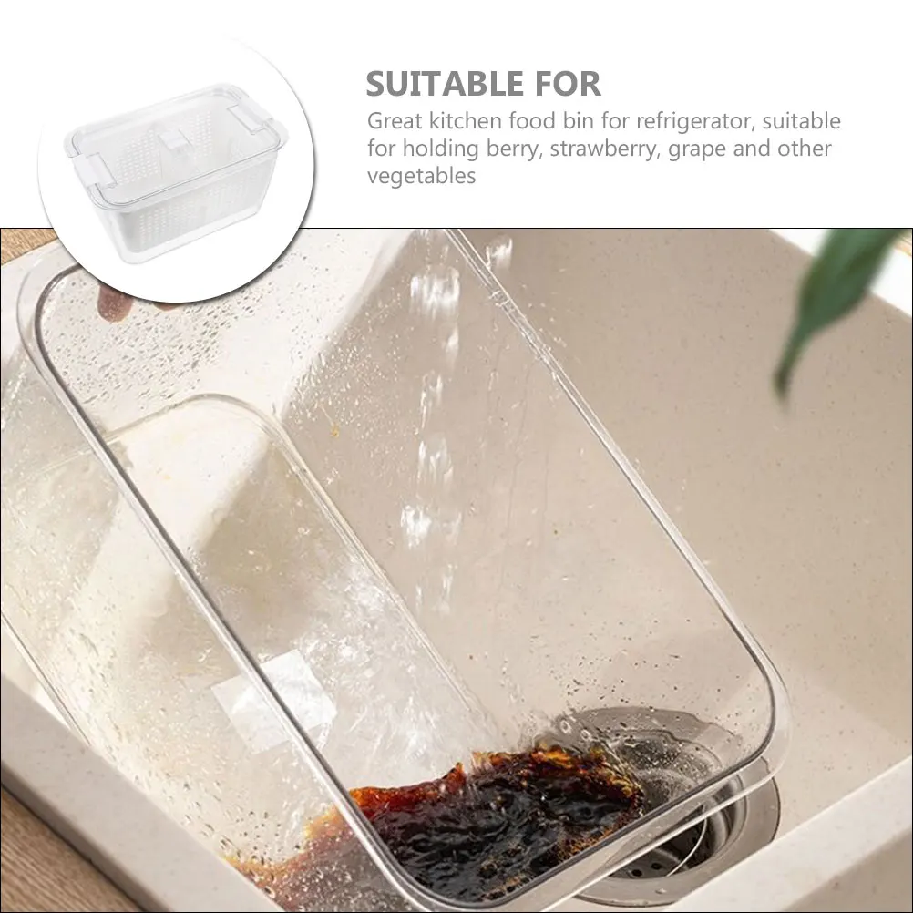 

Drain Basket Fridge Food Storage Box Fruit Container Berry Kitchen Vegetable Containers Refrigerator Suitable Strawberries
