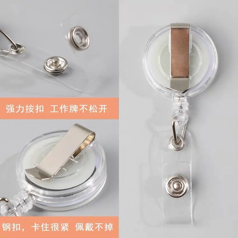 Kawaii Medical Workers ID Tag Employee\'s Work Card Cover Case Clip Retractable Badge Reel for Nurses Doctors Staff Badge Reel