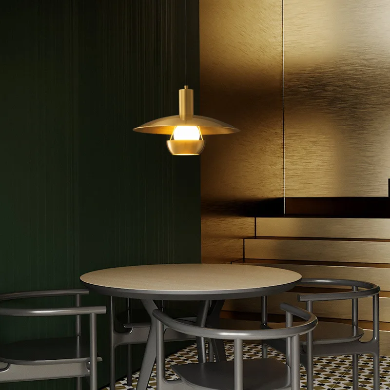 SANDYHA جميع النحاس الحديثة الحد الأدنى قلادة أضواء LED مصابيح لغرفة المعيشة مطعم الديكور تركيبات شيك ديكور المنزل