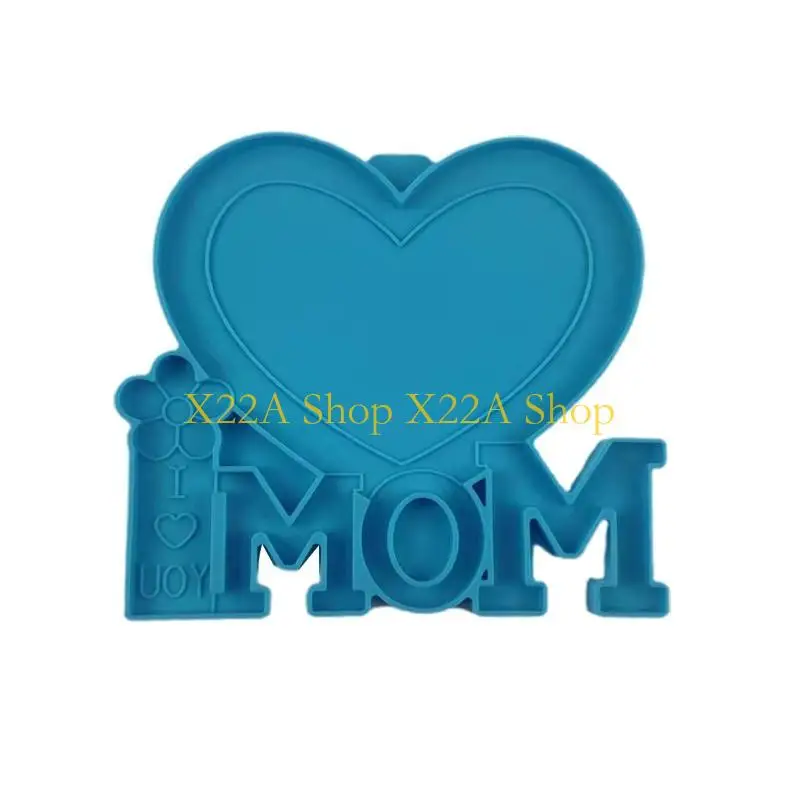Unique MOM Love Heart Photo Frame UV Epoxy Resin Mold Picture Frame Silicone Mould DIY