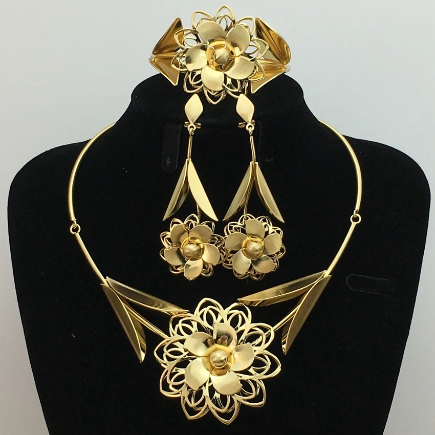Yuminglai Flower Shape Jewelry Brazilian Jewelry Sets Fine Jewelry for Women FHK12872