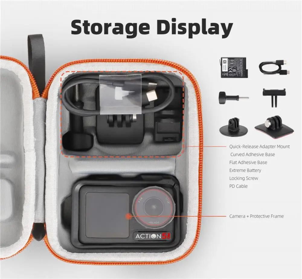 Box For DJI Osmo Action 5 Pro 4/3 Portable Hard Shell Case Waterproof Storage Bag Carrying Case Handbag Travel Box Accessories