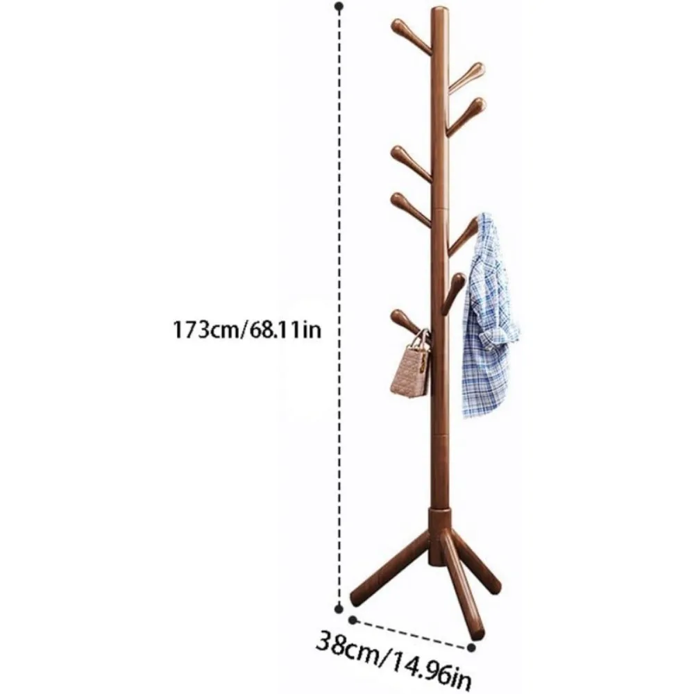 Office Coat Rack 8 Hooks Floor Standing Coat Rack Entrance Hanger Suitable for Living Room Entrance Bedroom Bedroom Coat Rack