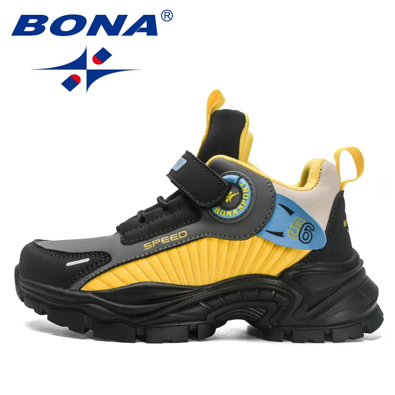 BONA 2023 New Designers Hot Sell Children Sneakers Basketball Sports Shoes Boys Girls High Quality Running Footwear Kids Comfy