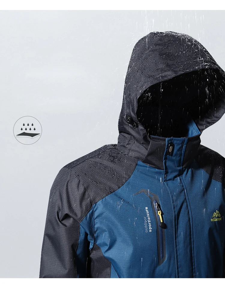 Männer Herbst Jacke Camping Wandern Trekking Windjacke Wasserdicht Mit Kapuze Frühling Outdoor Sport Reisen Klettern Mäntel – Detail 3