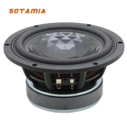 SOTAMIA 1Pcs 6.5 Inch Mid-subwoofer 4 Ohm 60W-180W 35 Core Aluminum Frame Midrange Bass Speaker DIY Subwoofer Bookshelf Speaker
