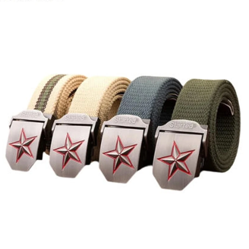 

Мужской тактический военный ремень с дизайнерской пряжкой в виде красной звезды, джинсовый ремень, повседневный поясной ремень для занятий спортом на открытом воздухе, мужской пояс в стиле милитари