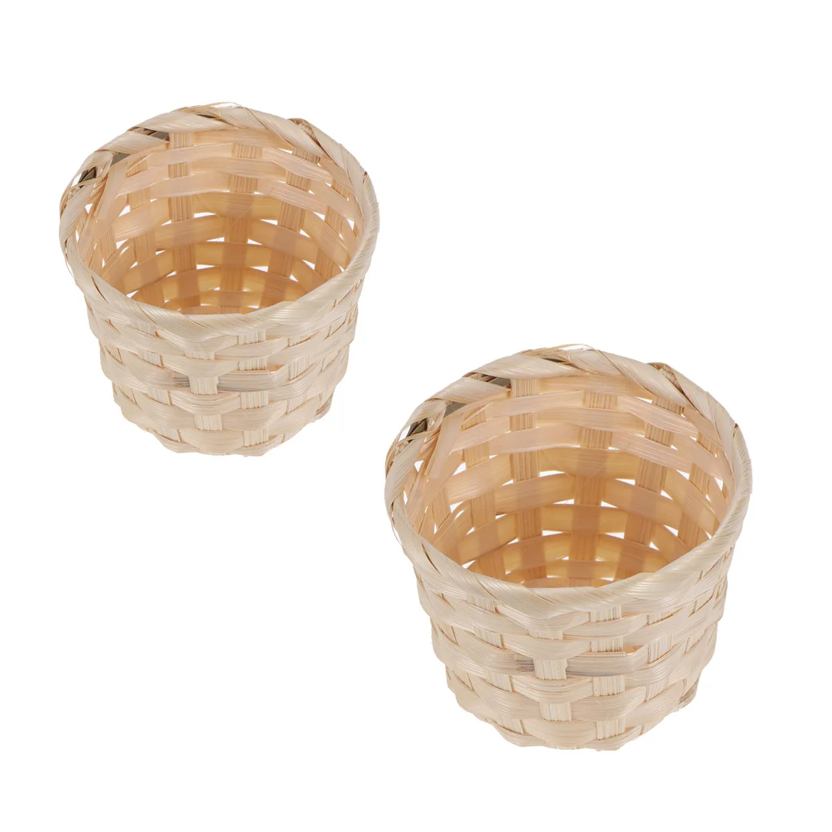 

4Pcs Bamboo Flower Desktop Finishing Basket Basket Storage Container Rattan ganizer Baskets Fruit Home Garden Indoor Outdoor