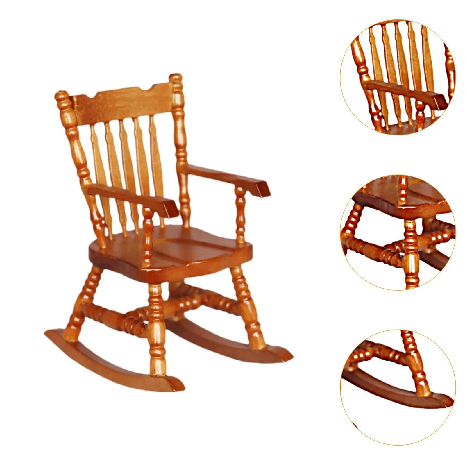 1/12 Porch Rocker High Back Chair for Railway Station Model Train Layout