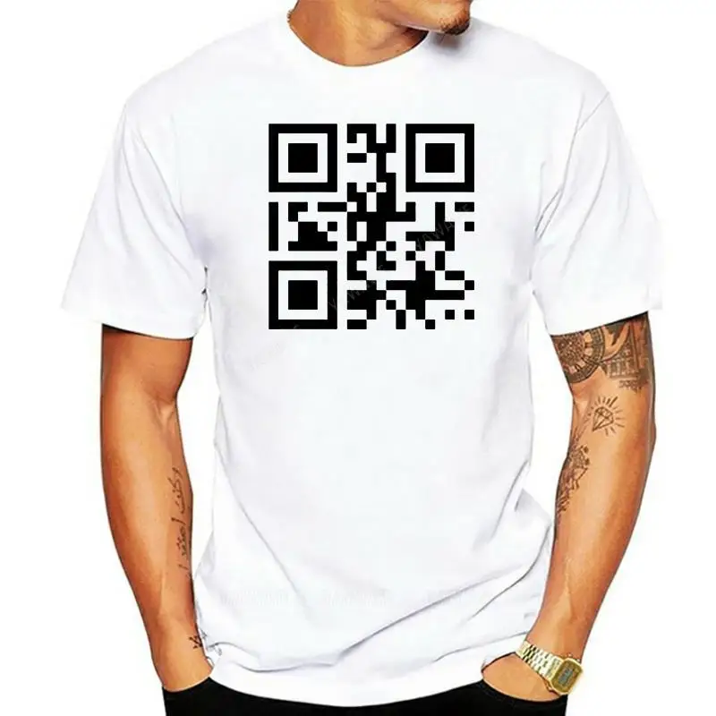 Male t-shirts black QR code icon Rupaul Drag Race Short Sleeve Tee-shirt Mens Hot Car-styling Crewneck Large Size Mens T Shirt