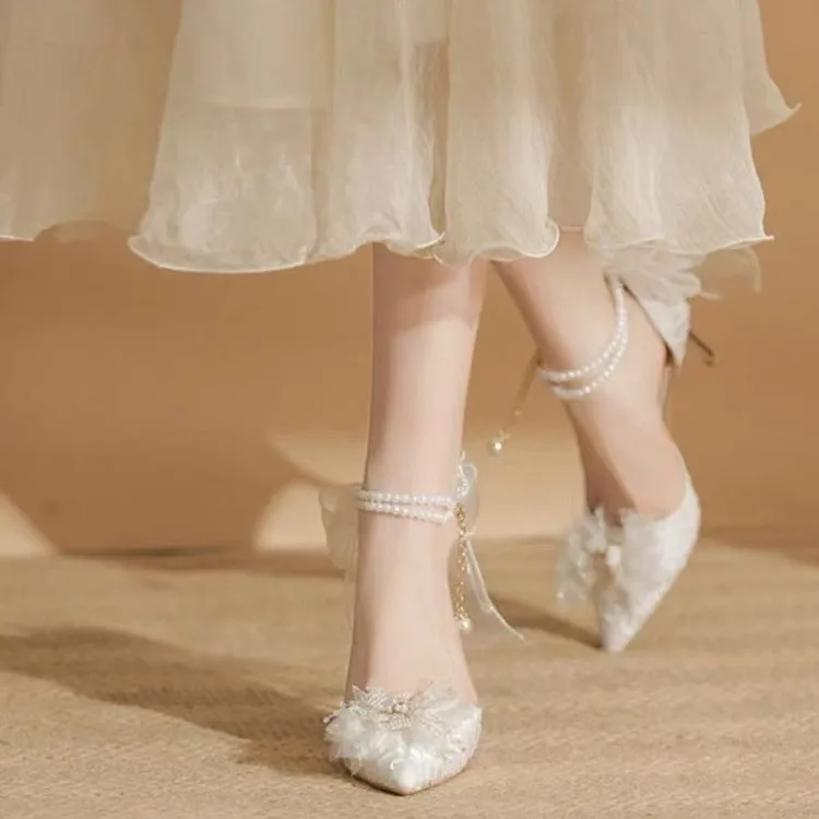 Square Heels Pumps Women Shoes Patent Leather Sexy Wedding Party Official Leisure Super Big Szie 2025