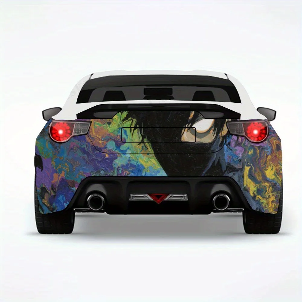 

Загадочный мальчик со светящимися глазами, виниловая наклейка на заднюю часть автомобиля, водонепроницаемые самоклеящиеся виниловые наклейки для хвоста и бампера автомобиля,