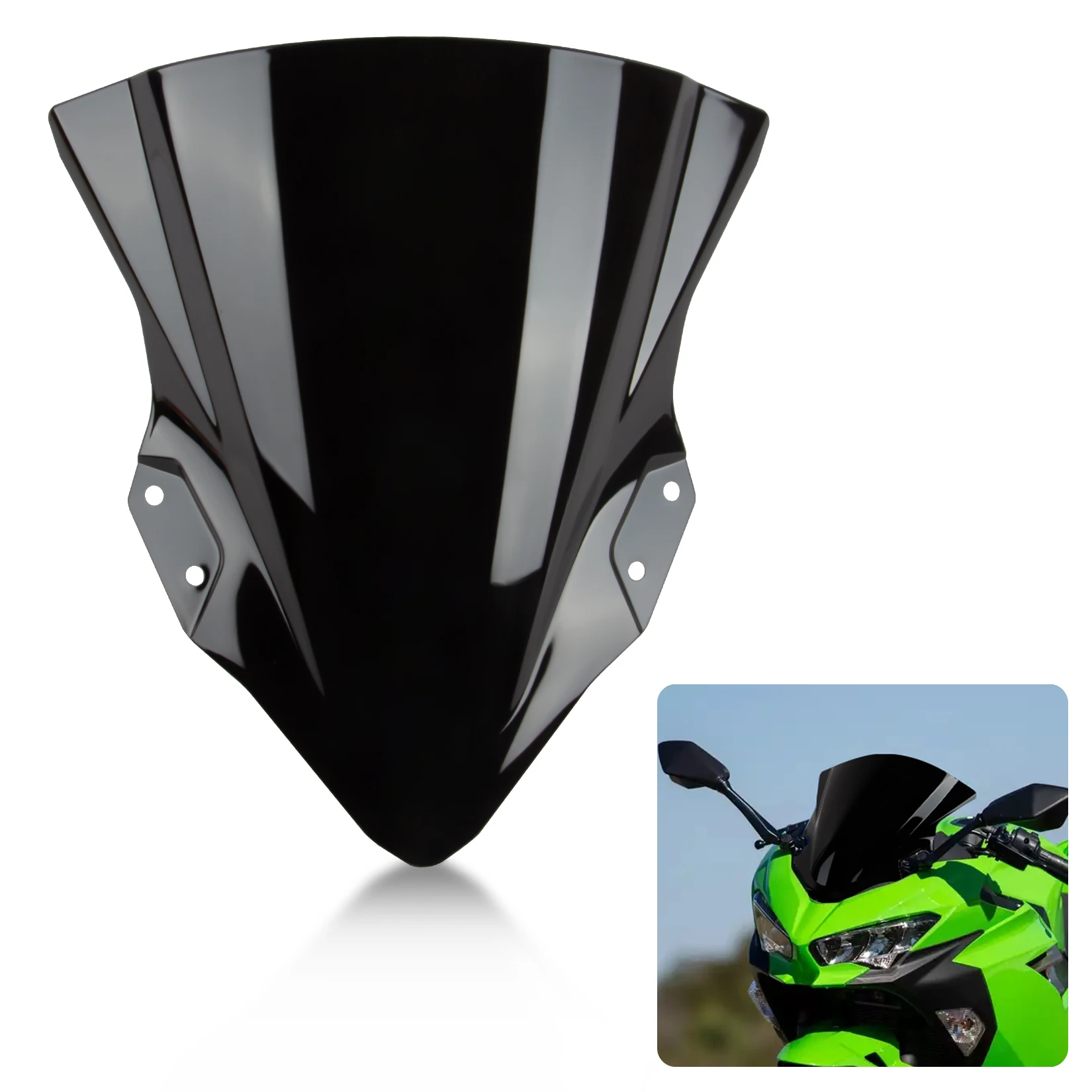 

Motorcycle Windshield Windscreen Double Bubble for Ninja 250 400 EX400 2018-2026