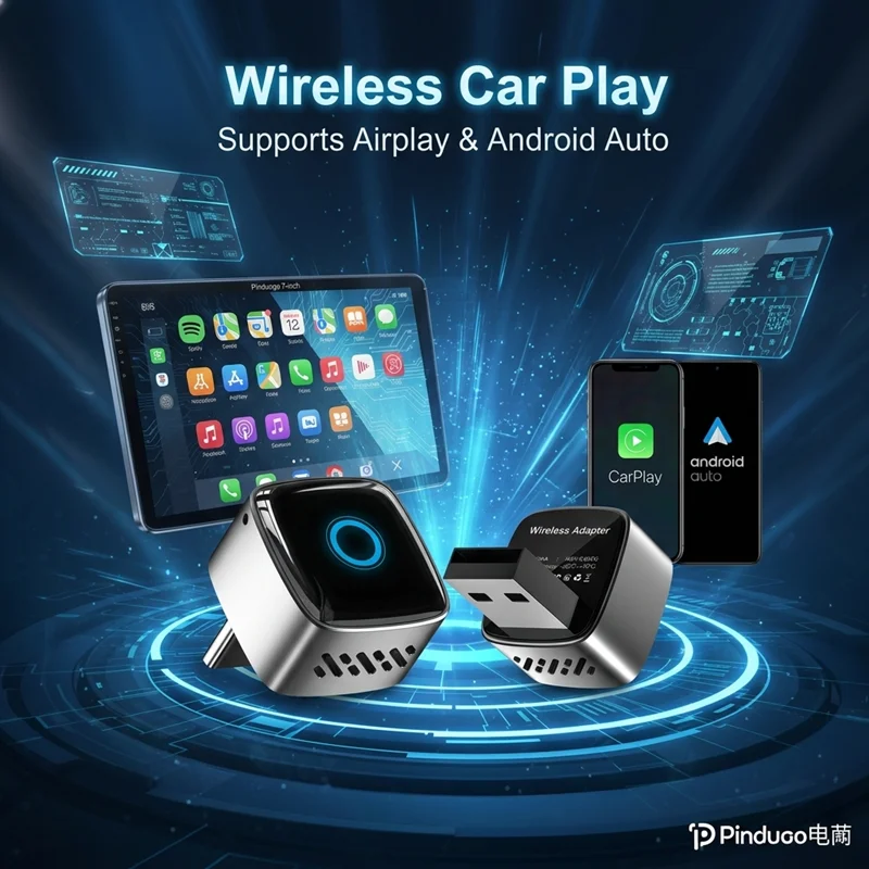DRNVIYNC 2026 CarPlay Wireless Adapter Android Auto To USB Car Play Wireless Intelligent Systems Wireless Adapter Mini AI Box view 4