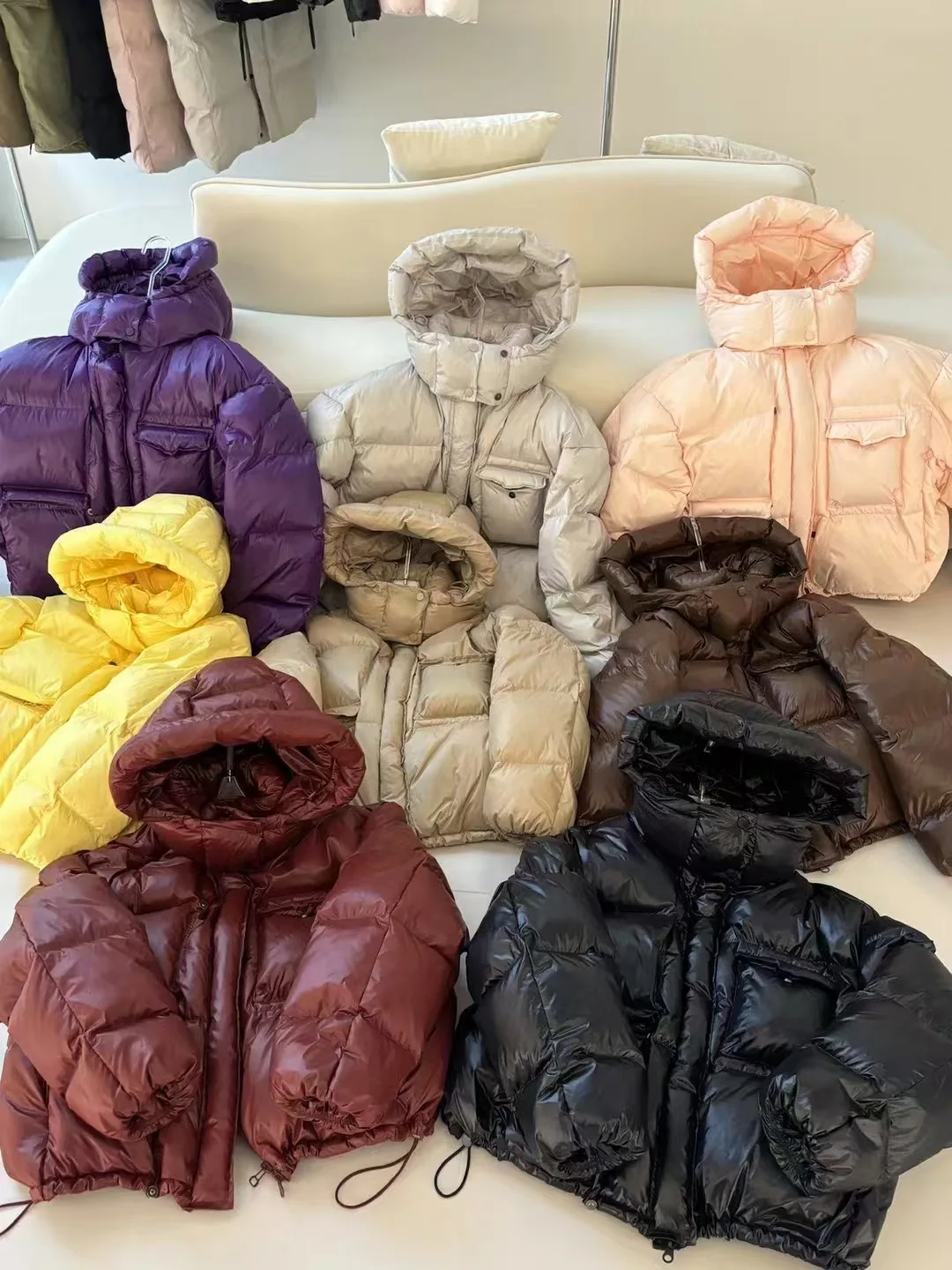 

Winter Big Pocket Solid Loose Down Jacket New Women White Duck Down Hooded Parker Outwear Coat Female Warm Zipper Quilted Jacket