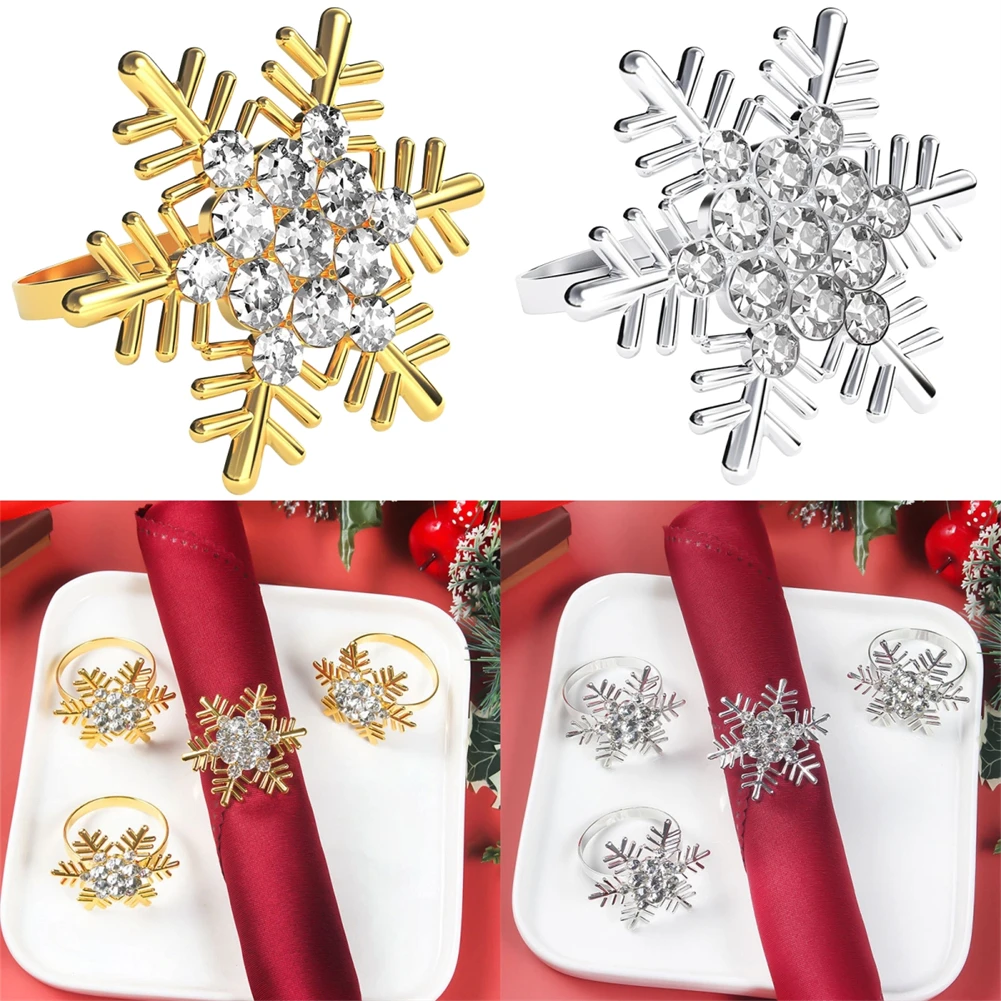 12Pcs Christmas Napkin Rings for Holiday Table Decor Elegant Stainless Steel Holders for Parties and Special Occasions