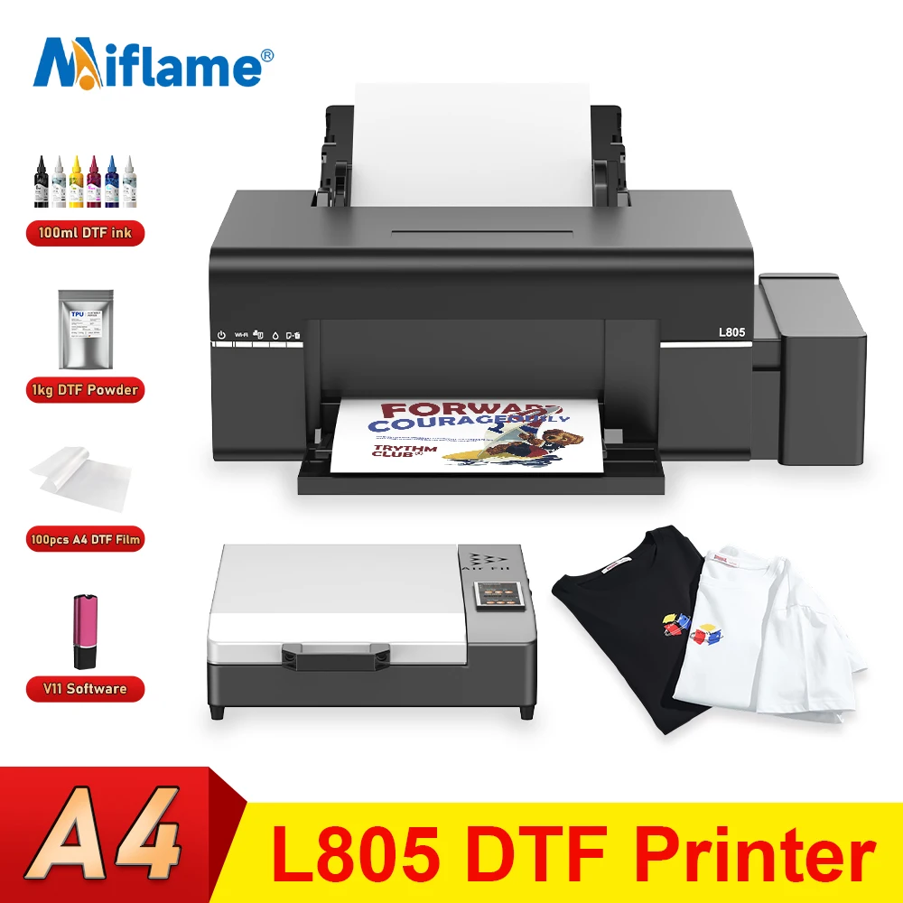 

A4 L805 DTF Printer Directly to Film Transfer Printer For Epson L805 Impressora A4 DTF T shirt Printing Machine For all Textile