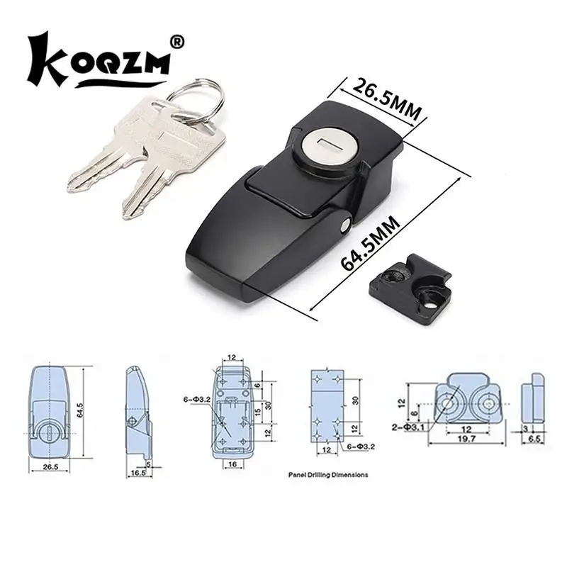 Dk604 Buckle Lock Stainless Steel Cabinet Latch Drawer Security Toggle Lock With Two Keys