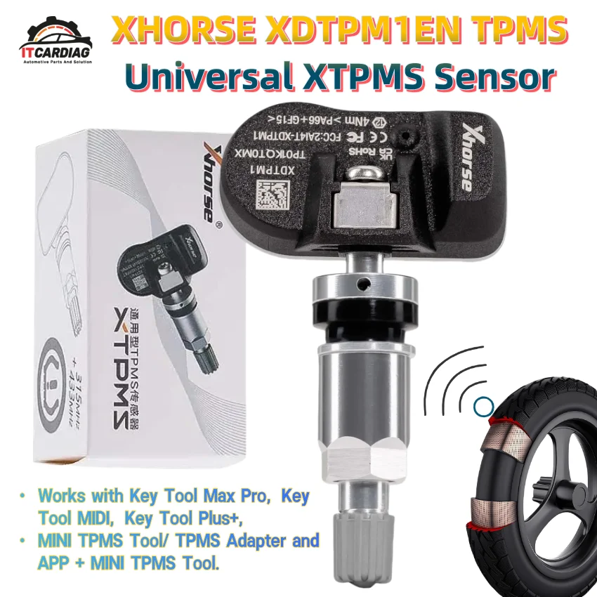 XHORSE TPMS Sensor XDTPM1EN 315MHz 433MHz 2in1 Universal Programmable XTPMS Sensor Works with Key Tool Max Pro MIDI TPMS Scanner