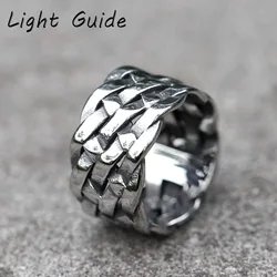 2022 NEW Men's 316L stainless steel rings Vintage Nordic Viking Fried dough twist knitting Rings Amulet Jewelry free shipping