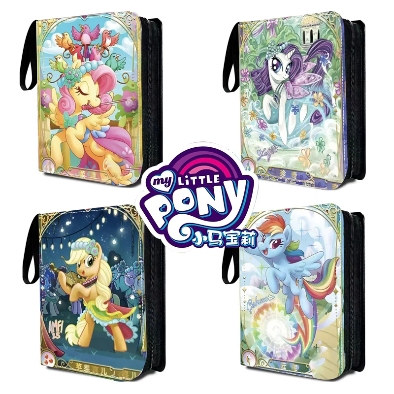 

New 400/900pcs My Little Pony Card Album Book Folder 4/9 Card Slots Collections Zipper Double Pocket Zipper Card Binder Holder