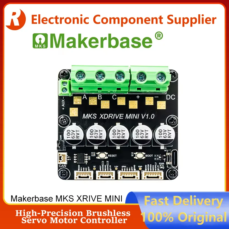 Brushless Servo Motor Controller High-Precision MKS XDRIVE MINI Upgraded ODrive V3.6 Arduino AS5047P-Encoder Type-C 3D Printer