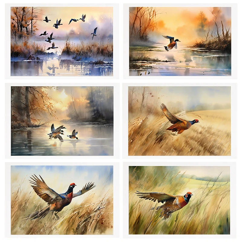Outdoor Hunting Pictures - Affiche d'illustration de chasse à l'eau