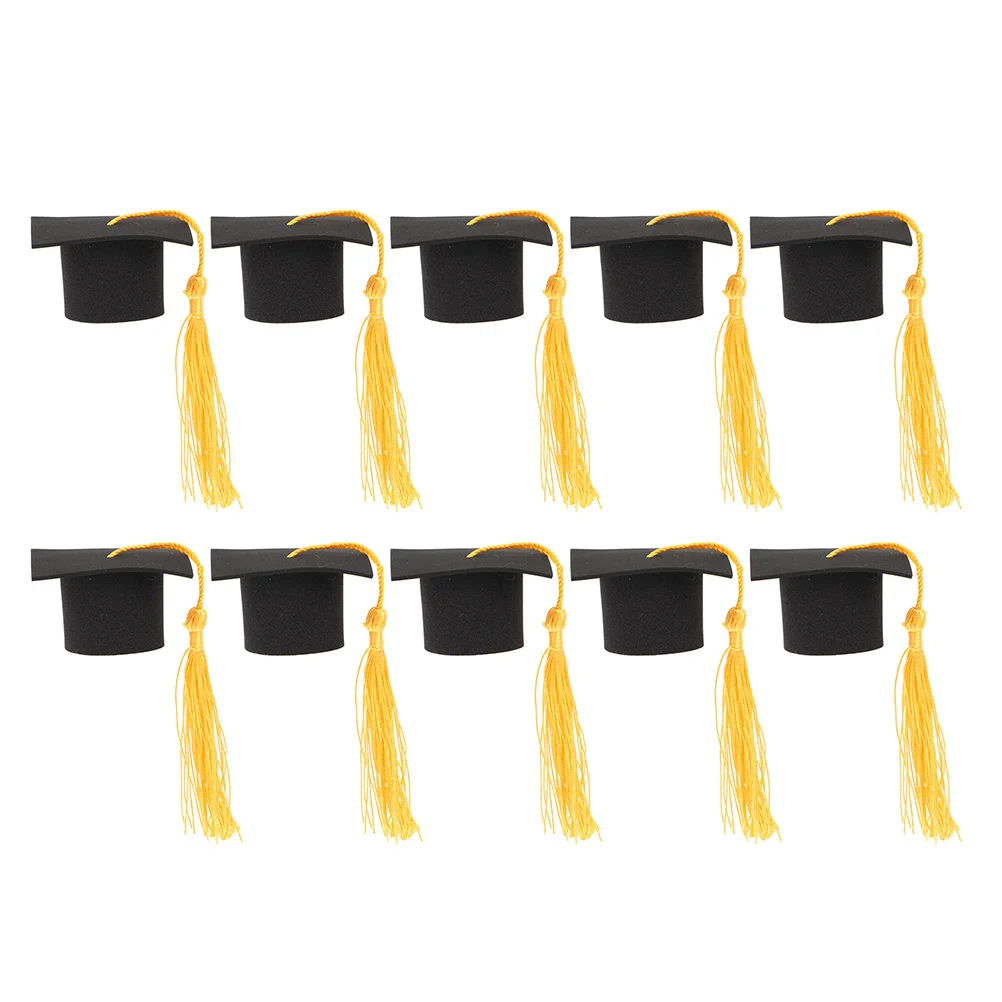 12 Pcs Cake Decoration 2024 Graduation Cupcake Toppers Cap Decors Tassel Decorations