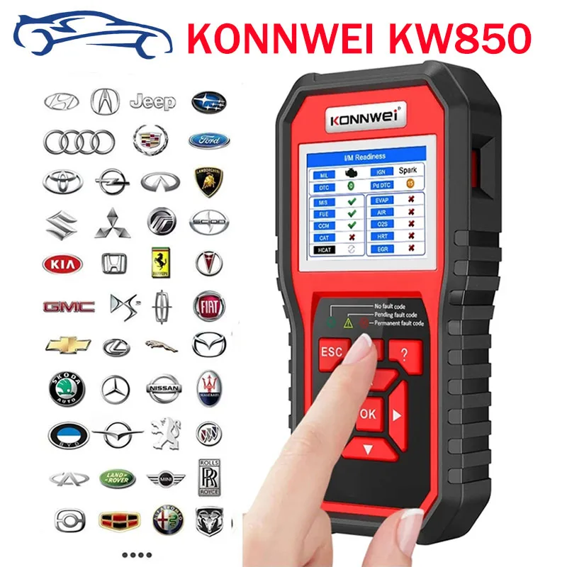 KW850 Professional OBD2 Scanner Diagnostic Tool Automotive Scanner Code Reader Check Engine Light Tools for All Cars After 1996