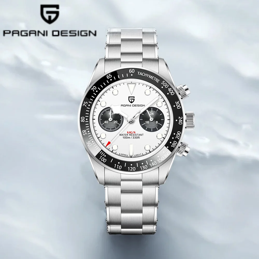 2025 جديد ساعات رجالية تصميم باجاني فاخر ريترو كوارتز ساعات المعصم السيراميك الحافة كرونوغراف AR الياقوت مرآة ساعة للرجل