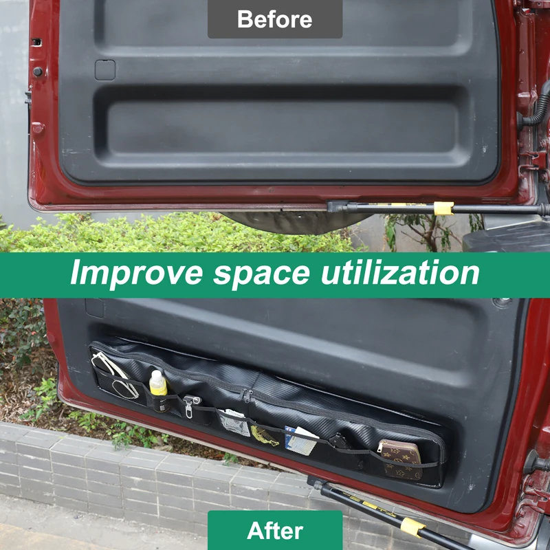 

1Pcs Oxford cloth carbon fiber For Toyota FJ Cruiser 2007-2021 car tailgate storage bag car interior modification accessories