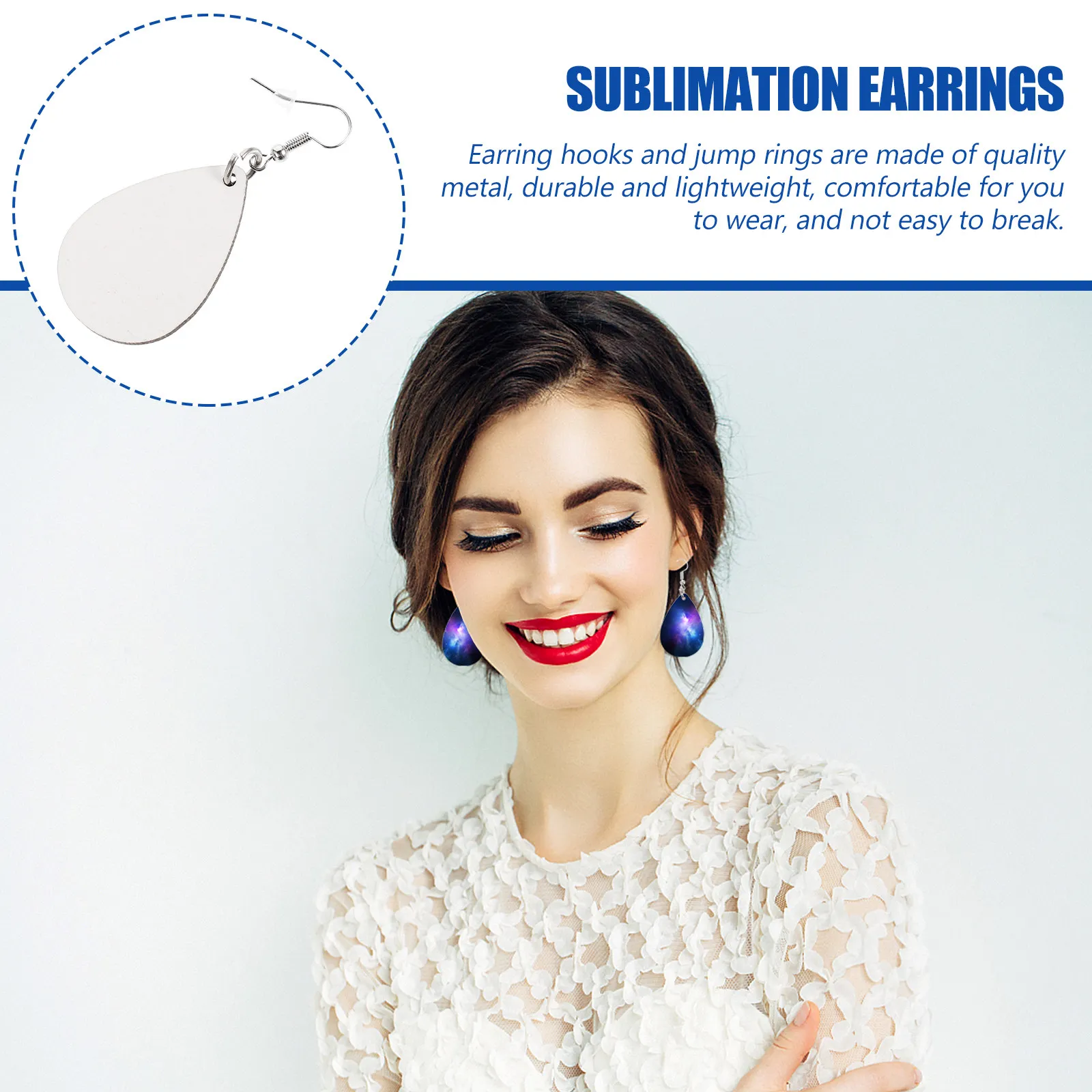 

30Pcs DIY Sublimation Earrings Unfinished Teardrop Heat Transfer Blank Earrings Jewelry Craft Supplies DIY Heat Transfer Earring