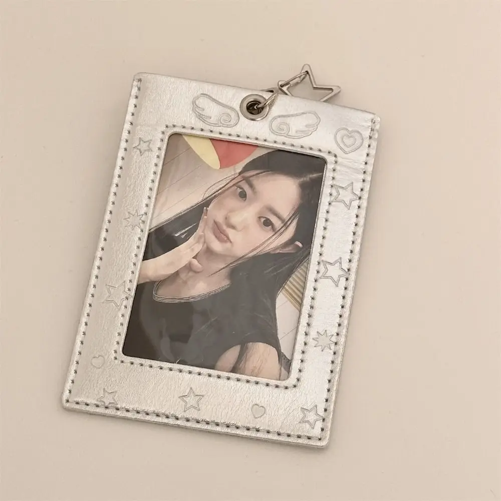 Stylish Multifunction Kpop Photocard Holder Silver PVC Photocard Case Original Cute Idol Photos Protective Cover Students