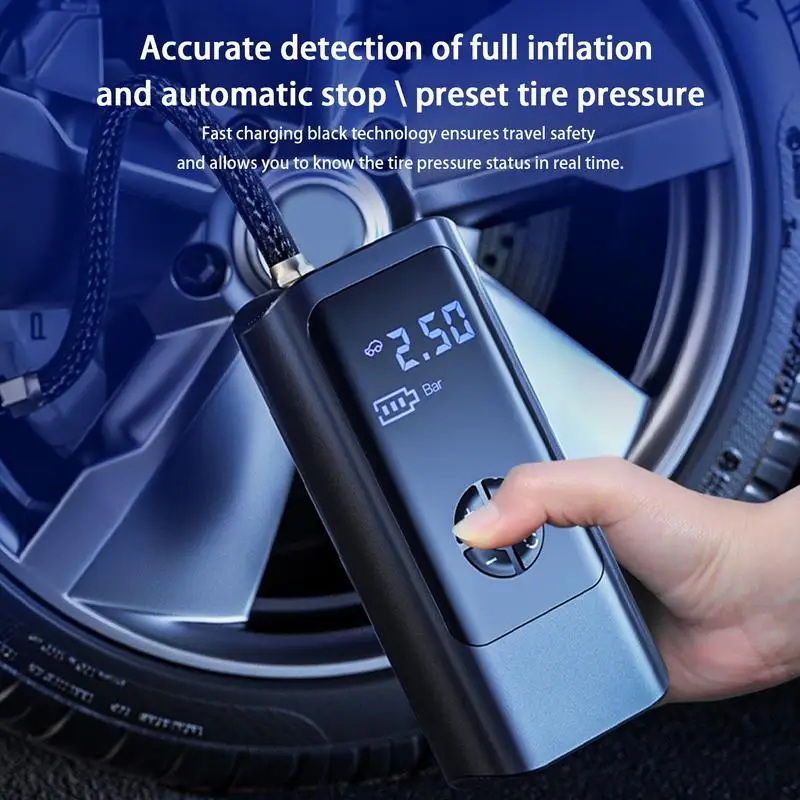 

Portable Tyre Inflator Wireless Car Air Pump Digital Auto Inflatable Air Pump Air Compressor беспроводной автомобильный насос