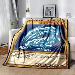 Anime Yu Gi Oh Card Throw Blanket Blue Eyes White Dragon Anime Cartoon Soft Plush Blanket Bedroom Bedspread Home Decor  coraline