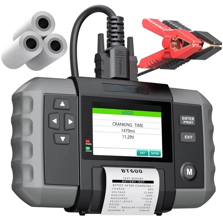 جهاز اختبار بطارية السيارة الشهير، اختبارات التحريك 12 فولت/24 فولت وحمل المولد للشحن 100-2000CCA جهاز قياس جهد البطارية الرقمي