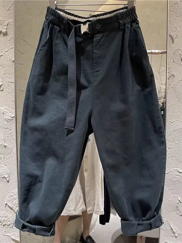 

Брюки-карго в американском ретро-стиле больших размеров для мужчин и женщин, осенне-зимние, свободные, универсальные, с высокой талией, эластичные, в стиле «папины» брюки Харлан