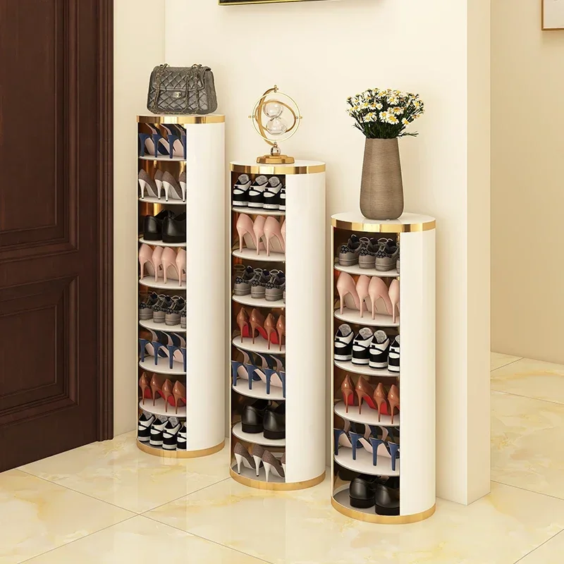 Organised Shoe Cupboards Storage Rotating Metal Portable Shoe Cabinets Space Saving Sapateira Grande Furniture for Home CC50XG