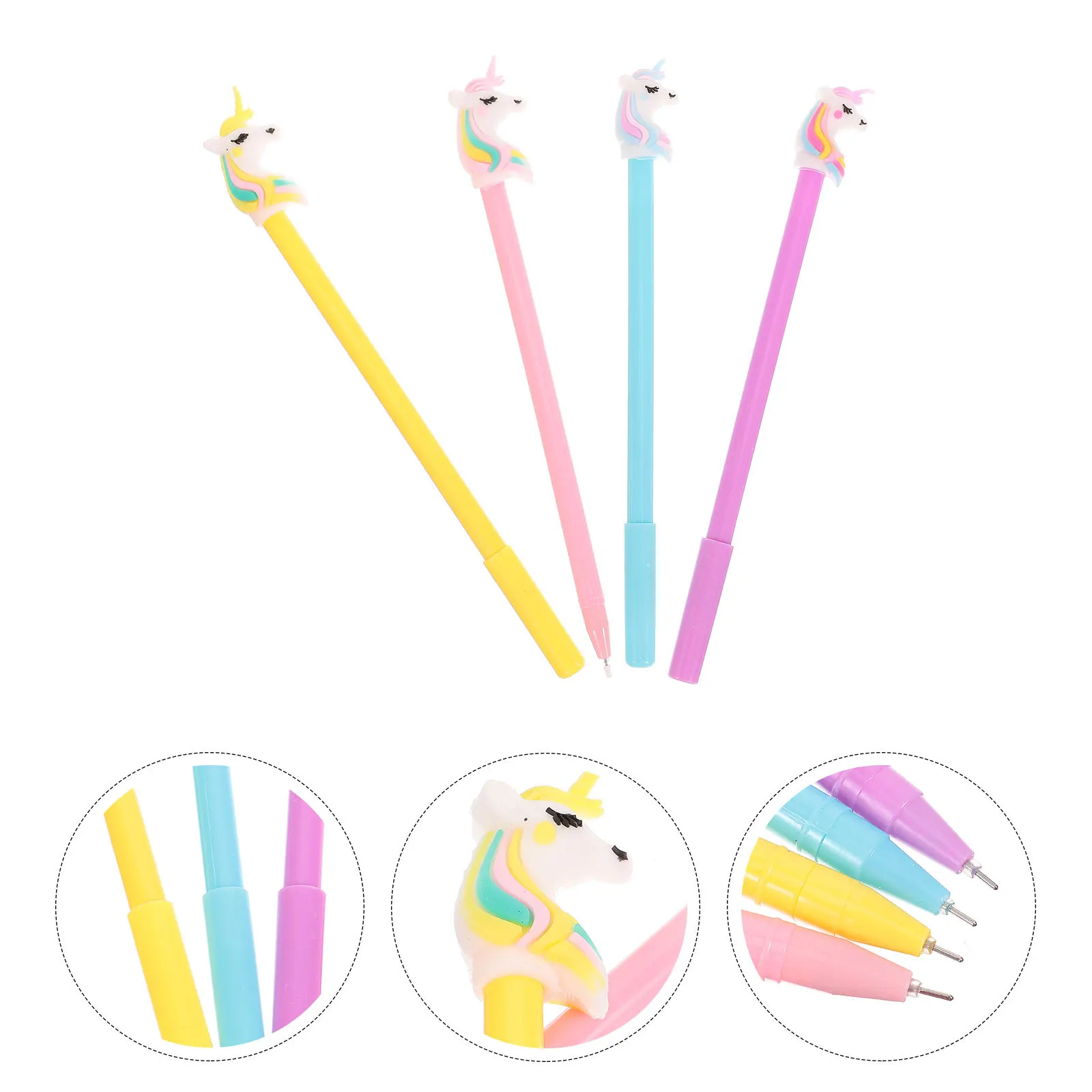 

4Pcs Gel Pens Lovely Cartoon Shape Writing Pens Smooth Ink Creative Stationery for Students Kids Random Color