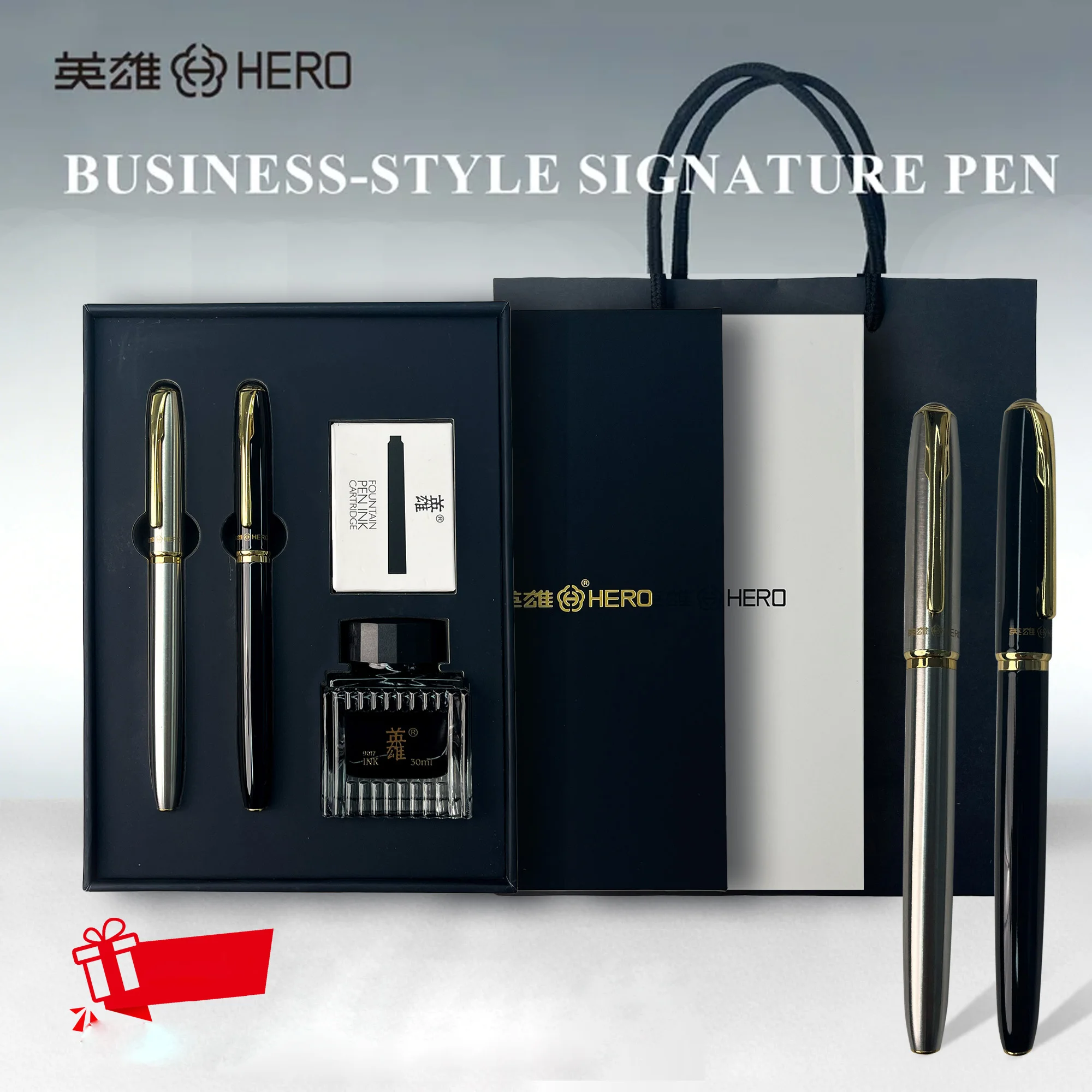 

Перьевая ручка HERO Pen E522 с иридиевым пером, винтажная, с текстурированным спиральным узором, из матового металла, для деловых людей премиум-класса