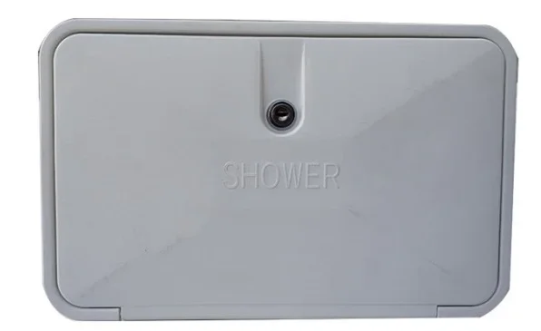 White Handheld Outdoor RV Exterior Shower Box Set with Keys Locking