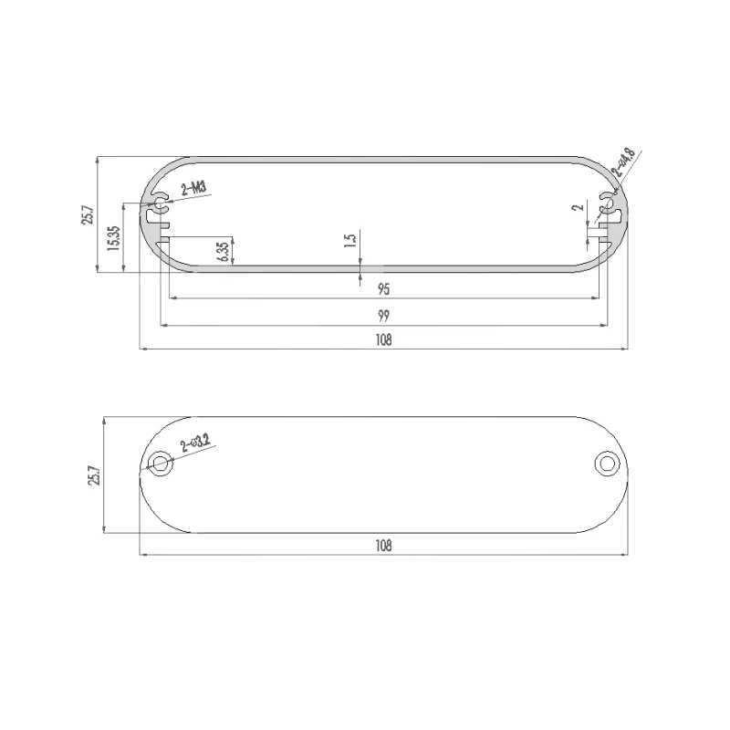 Waist shaped aluminum alloy shell Battery circuit board  Power amplifier box 100x108x26mm