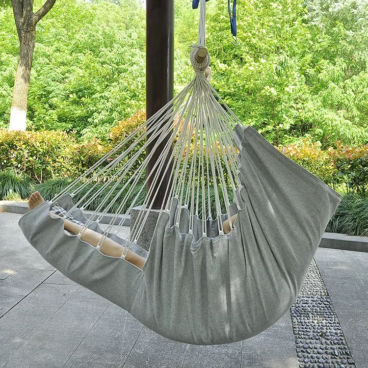 

Outdoor Hammock Outdoor Leisure Adult Children Cotton and Linen Hanging Chair Double Layer Simple Air Indoor Hammock Frame