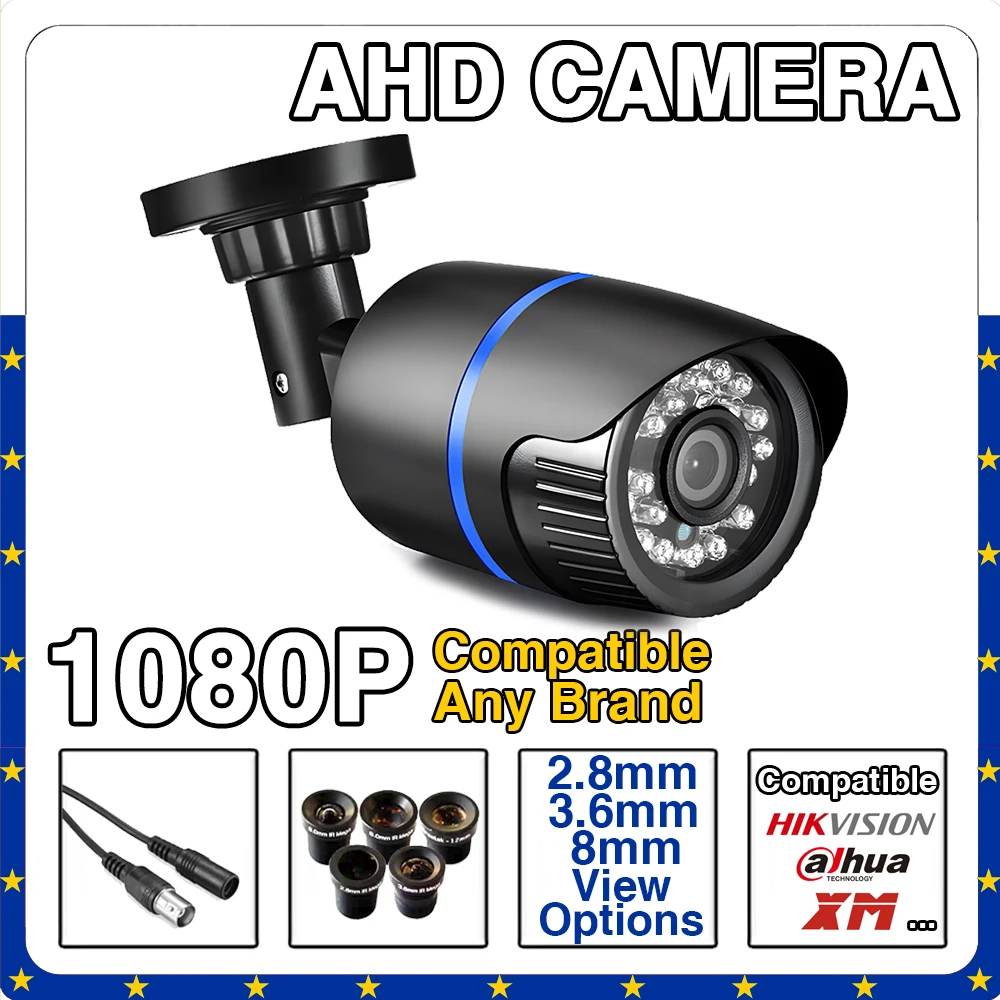 3000TVL 1080P 2MP フル HD AHD CCTV カメラすべてのブランド OK 屋外防水 IP66 ナイトビジョンミニ監視ブラケット付き