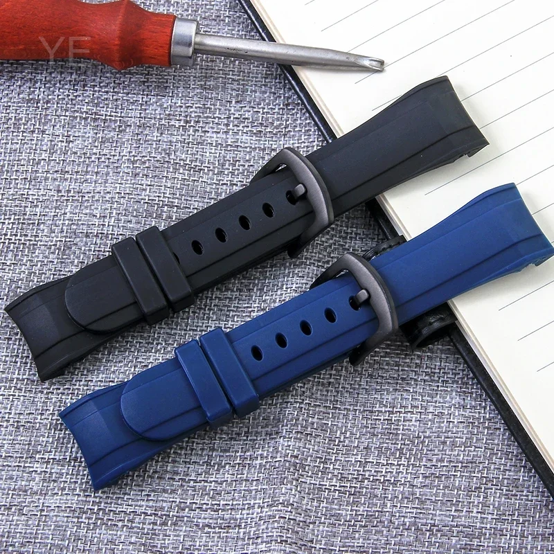 For Graham Riftag Watch Racing Timing Series Curved Interface Skin Friendly Antibacterial Watchbands Waterproof Strap 24mm