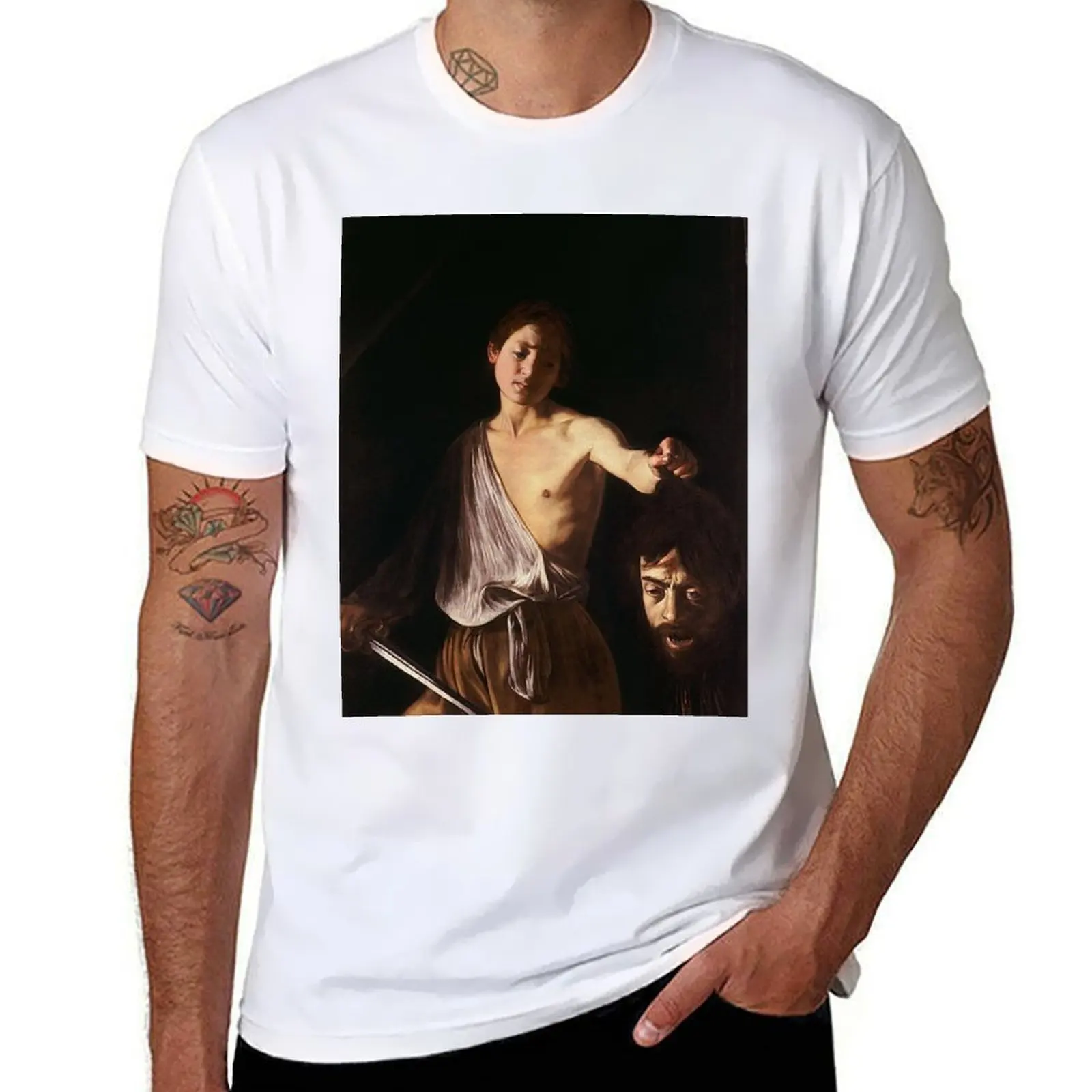 

DAVID WITH THE HEAD OF GOLIATH - CARAVAGGIO T-Shirt man t shirt luxury man graphic t shirt T-Shirt